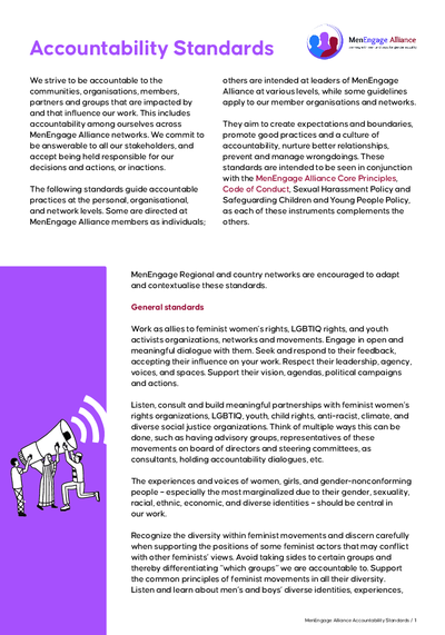 Men Engage Alliance Accountability Standards English