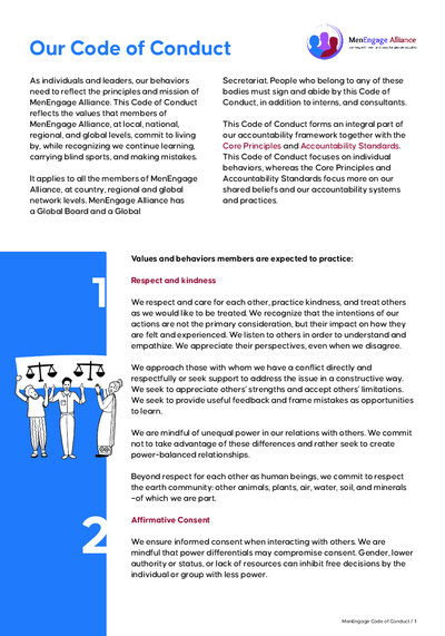 Men Engage Alliance Code of Conduct English
