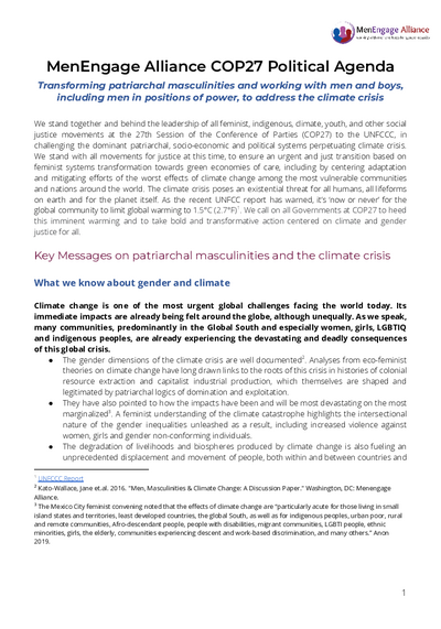 COP27 Men Engage Alliance Political Agenda ENGLISH pdf