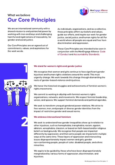 Men Engage Alliance Core Principles English