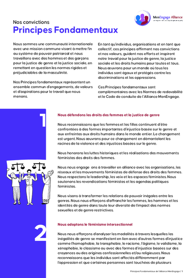 Alliance Men Engage Principes Fondamentaux Core Principles Franc oais