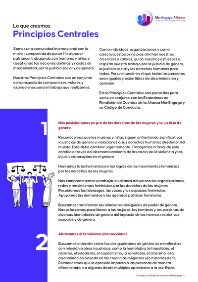 Alianza Men Engage Principios Centrales Core Principles Espan aol