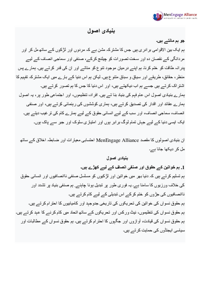 Men&#x20;Engage&#x20;Alliance&#x20;a&#x20;i&#x20;o&#x20;i&#x20;o&#x20;e&#x20;a&#x20;Core&#x20;Principles&#x20;in&#x20;URDU