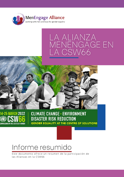 La Alianza Men Engage a la CSW66 Informe Resumido Men Engage Alliance pdf