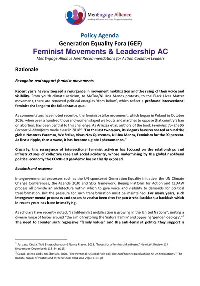 Feminist movements and leadership pdf