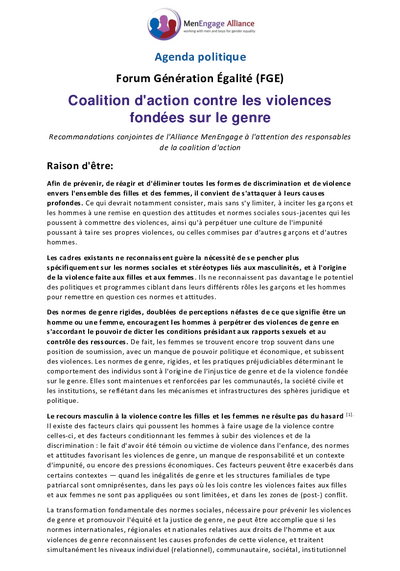 Coalition daction contre les violences fondees sur le genre pdf