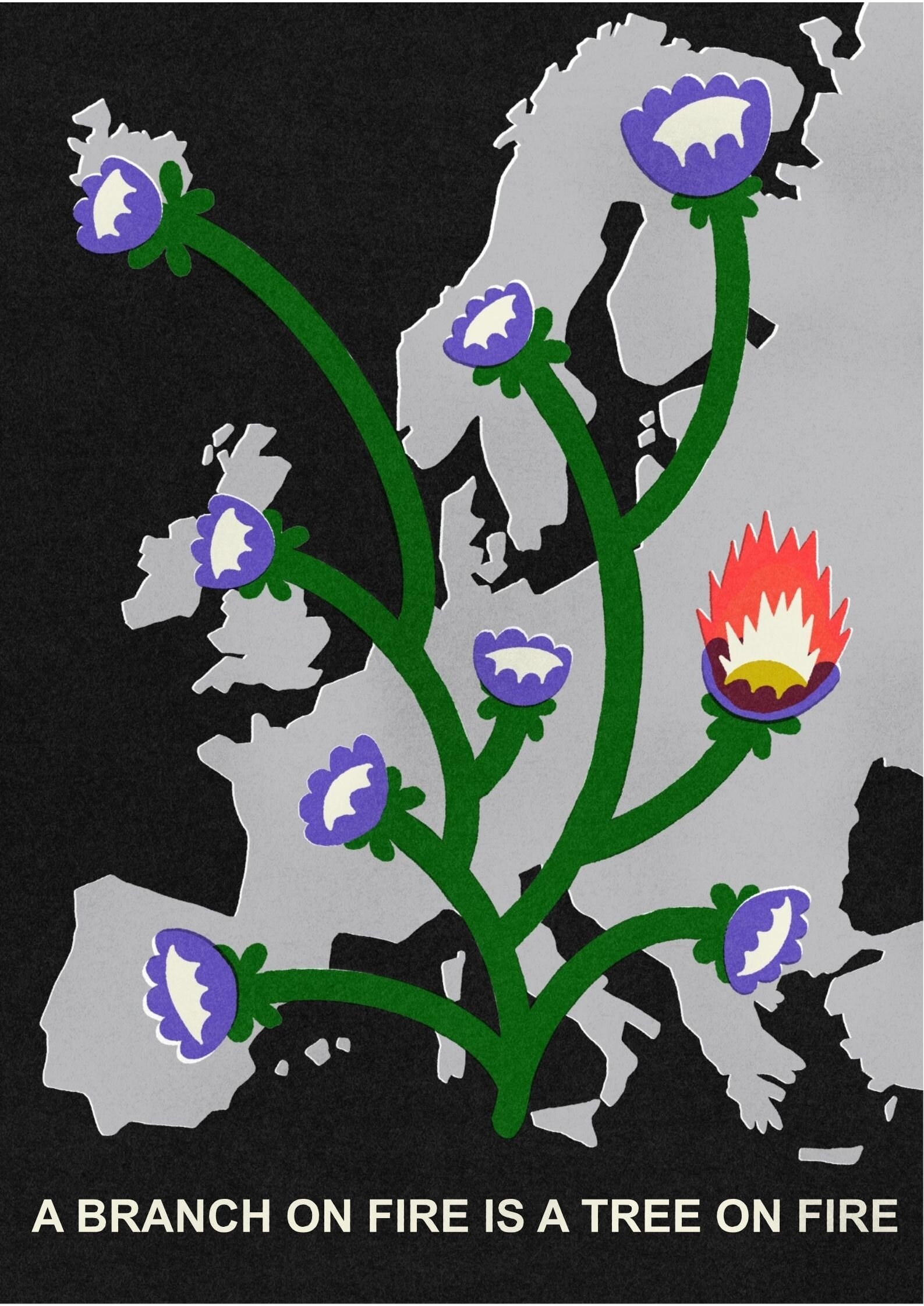 A Branch On Fire print file poster