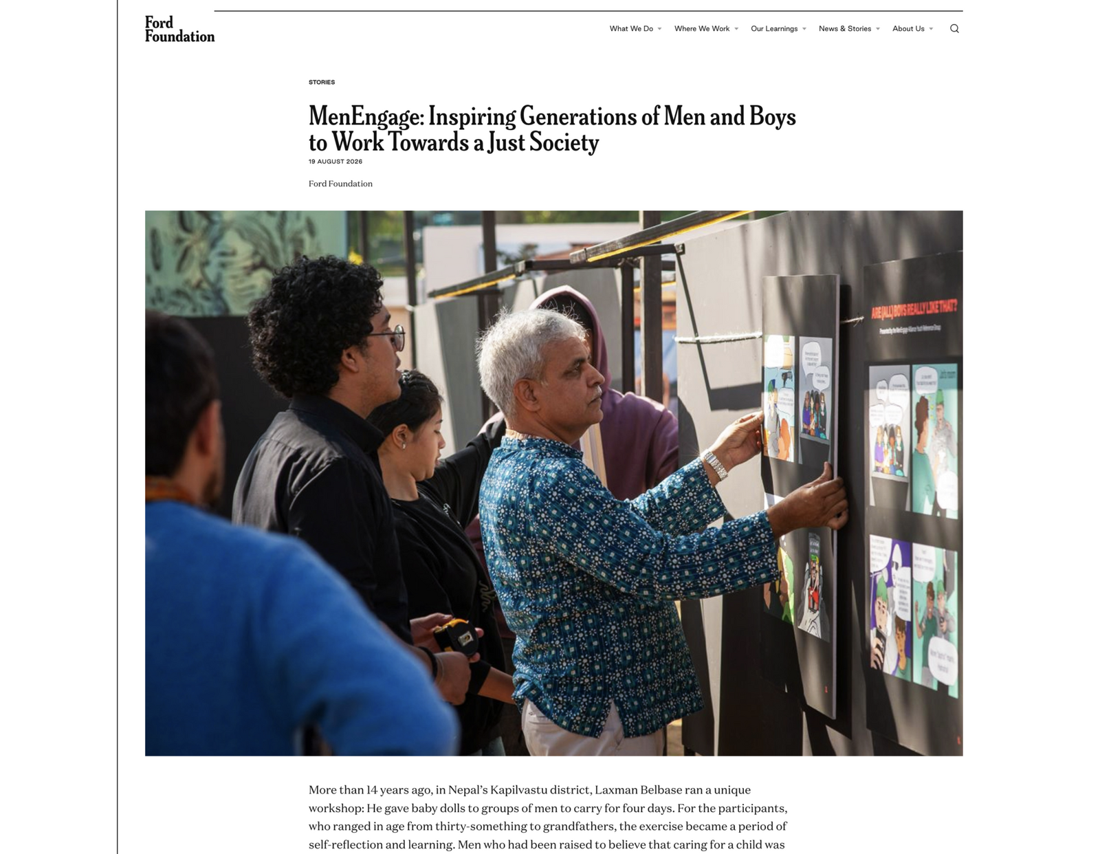 Ford Foundation Article Men Engage Alliance