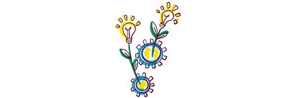 3&#x20;cogs&#x20;bulbs&#x20;Ubuntu&#x20;Illustration