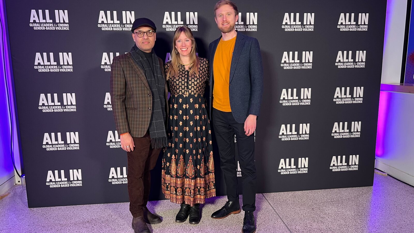 Laxman Joni and Tom from The Men Engage Global Secretariat at ALL IN 2 December 2025