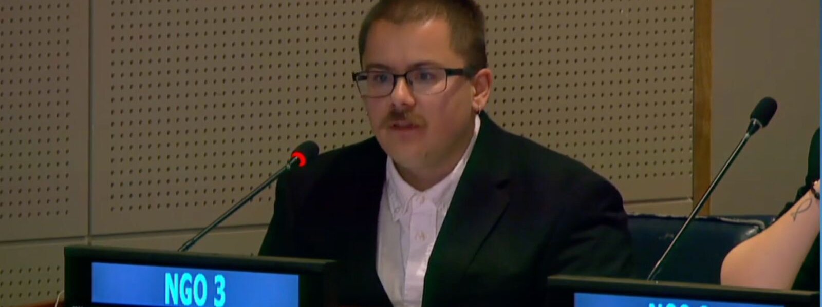 Alex Nelson delivering the oral statement on Behalf YRG CSW70